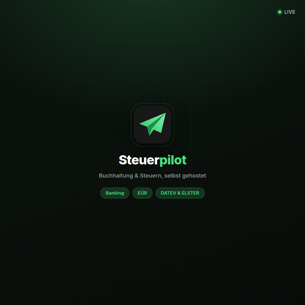 Steuerpilot Logo, Finanz-Automation mit Banking, EÜR, DATEV und ELSTER